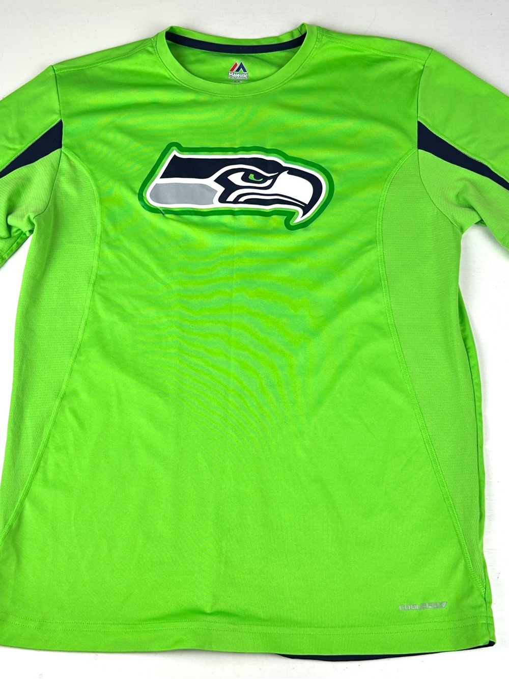 Majestic Coolbase Mens Shirt  Seattle Seahawks Workout Gym Sz Medium Green